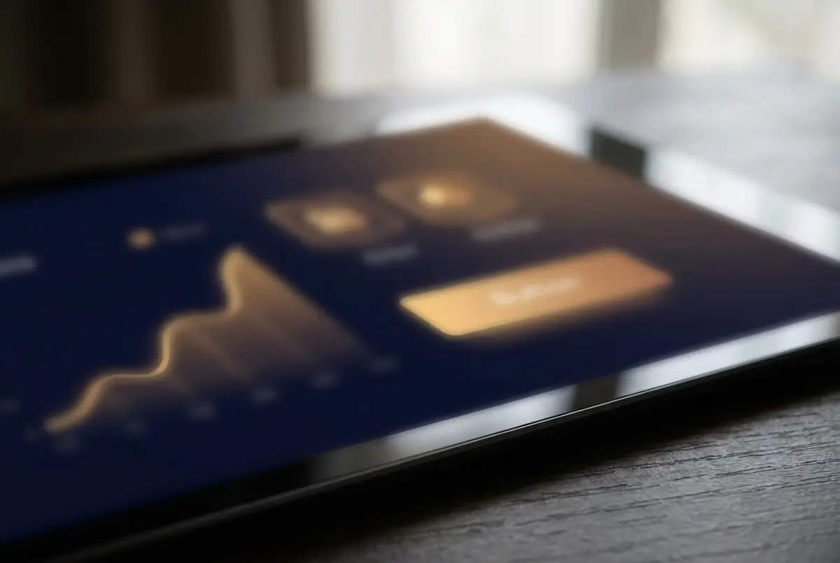 Stylised landing page with a clear call-to-action and a conversion-rate curve